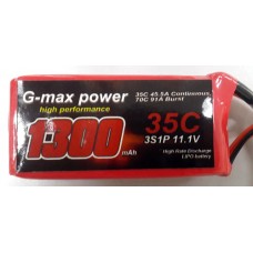 G-MAX POWER 1300Mah 35C 11.1V 3S1P LIPO BATTERY